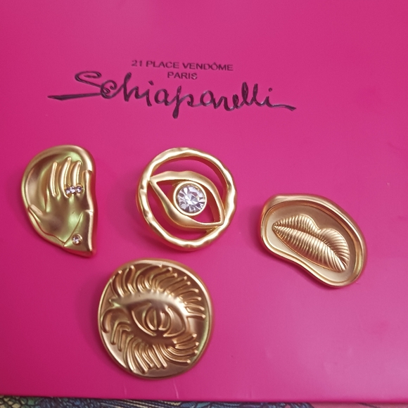 SCHIAPARELLI Statement BUTTONS Lot of 4 . Made In FRANCE - Picture 5 of 5